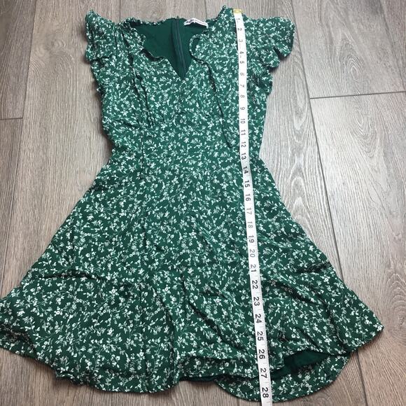 Reformation Vikki Mini Floral Green Parsley Dress Size 0 - Picture 9 of 9